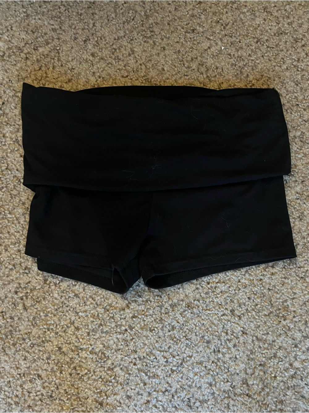 Black Foldover Shorts